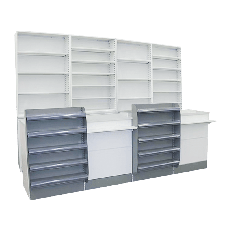 Minimalistische, efficiënte vitrinekast voor gemakswinkels